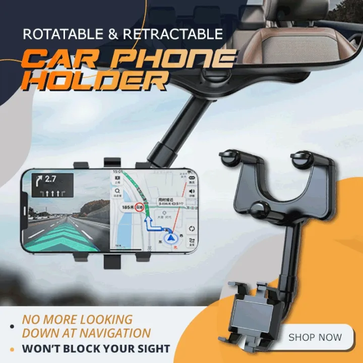 Rotatable and Retractable Car Phone Holder – smart car mount for hands-free navigation