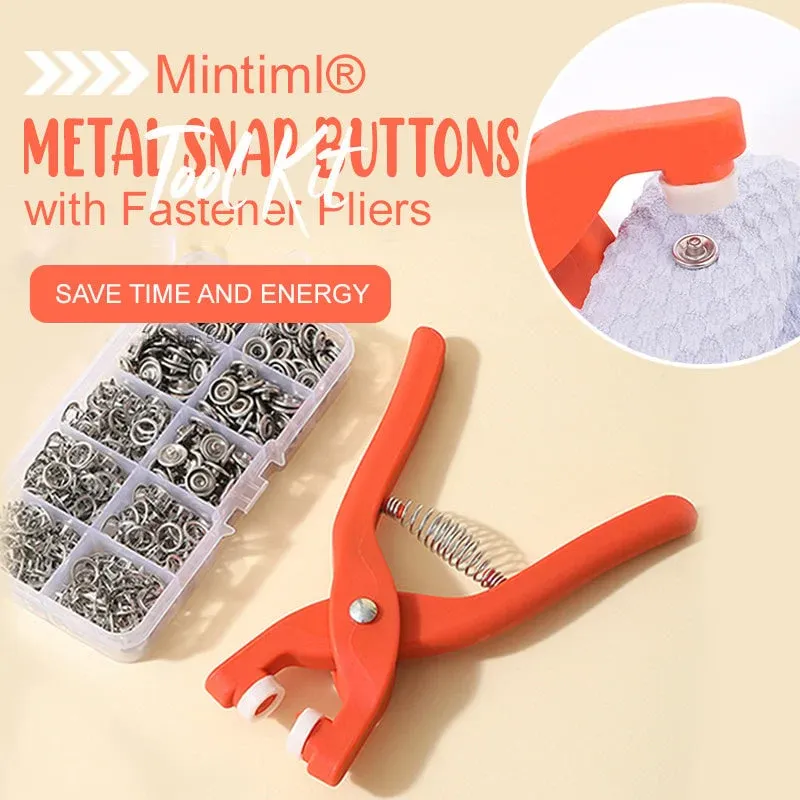 Metal Snap Buttons with Fastener Pliers Tool Kit – DIY essential for clothing and crafts